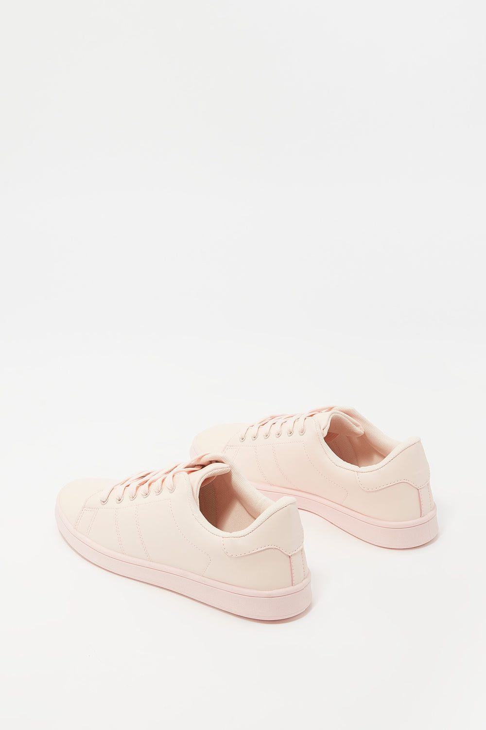Lace-Up Faux Leather Tonal Sneaker 
