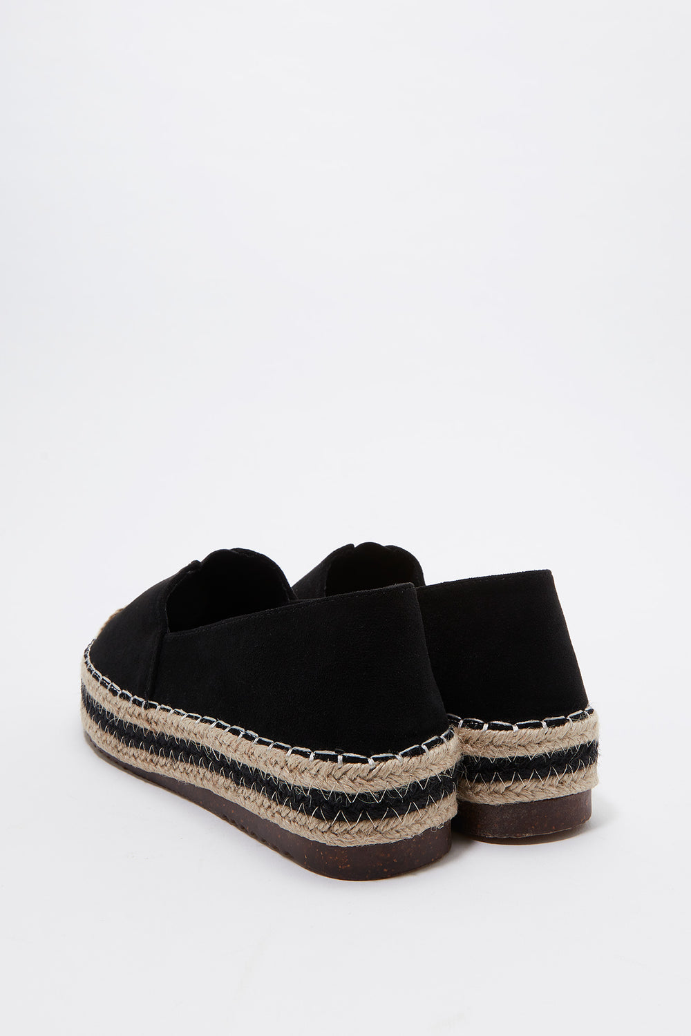 black espadrille sliders