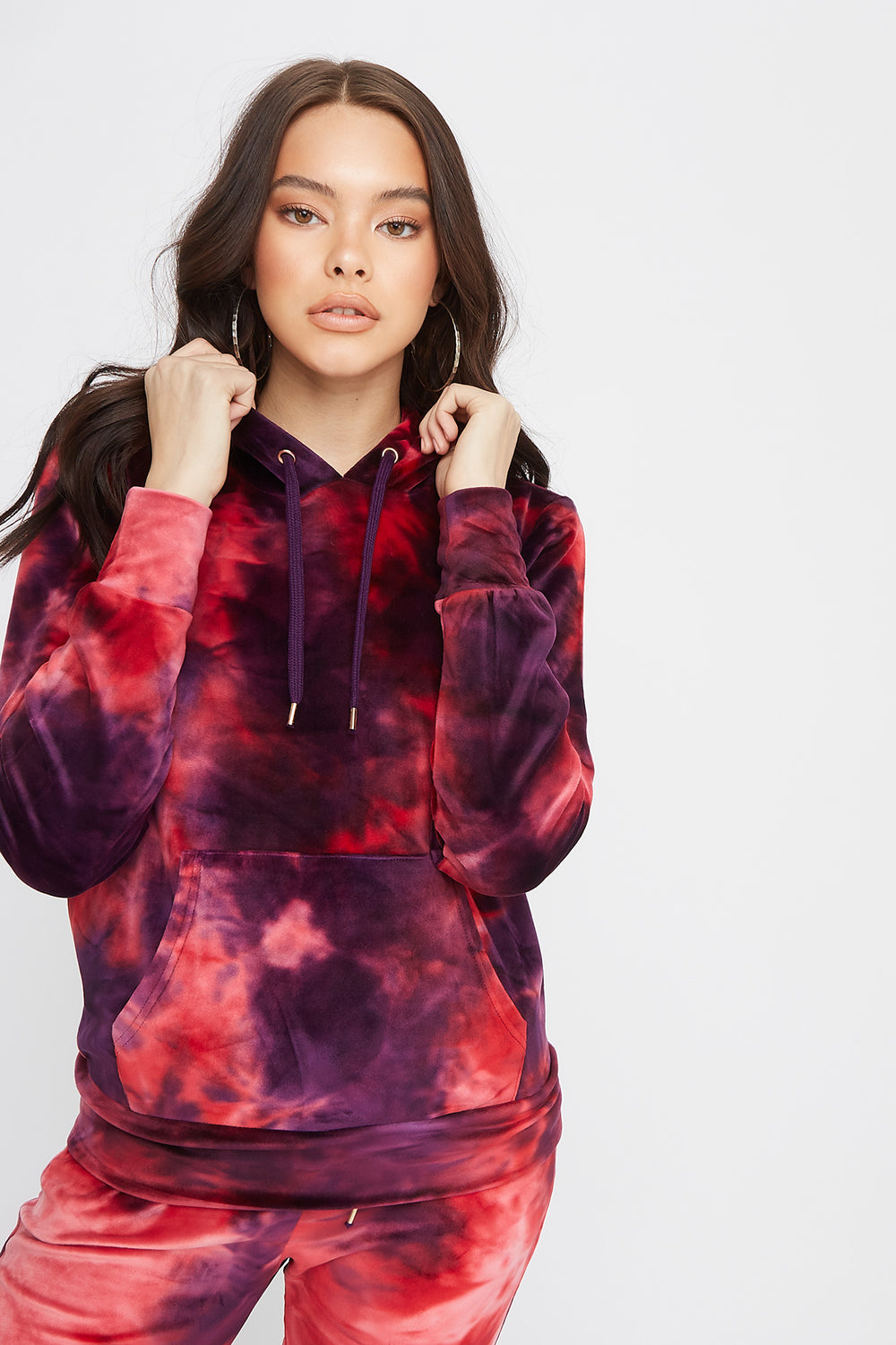 maroon tie dye hoodie