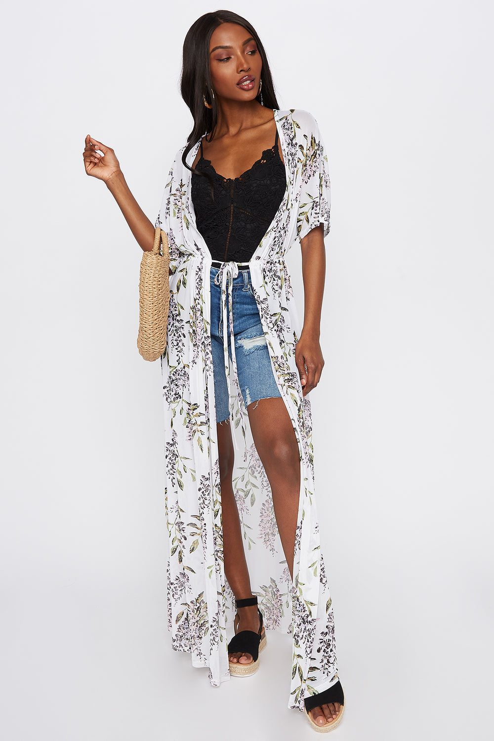 floral maxi cardigan