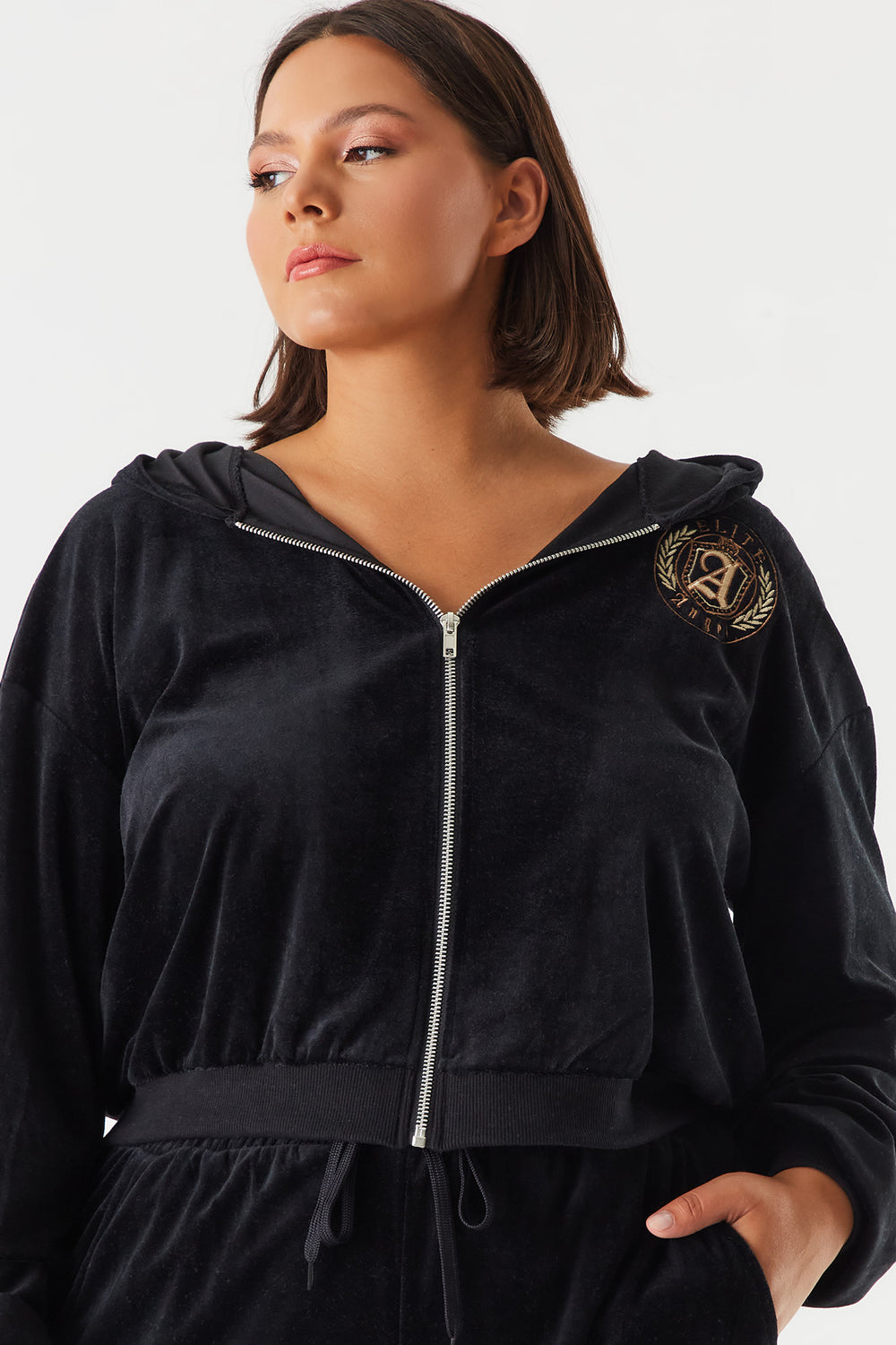 Size Graphic Angel Zip-Up Hoodie – Charlotte Russe