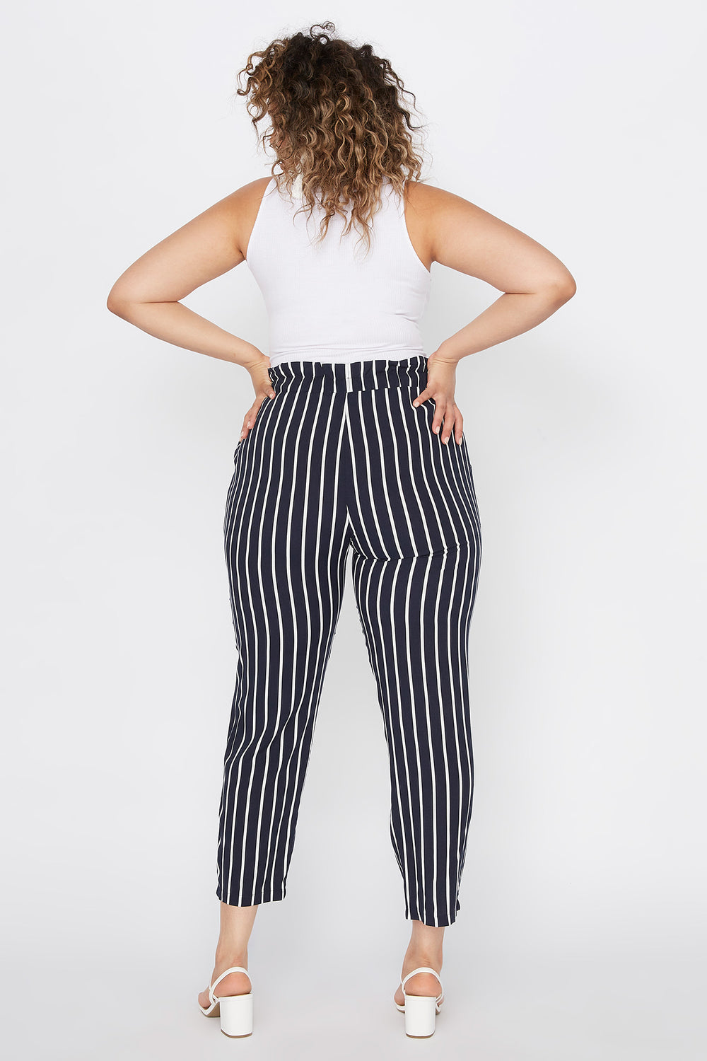 plus size striped trousers