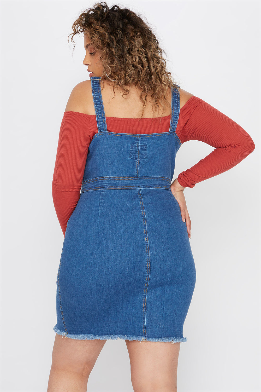 plus size blue jean overall dress