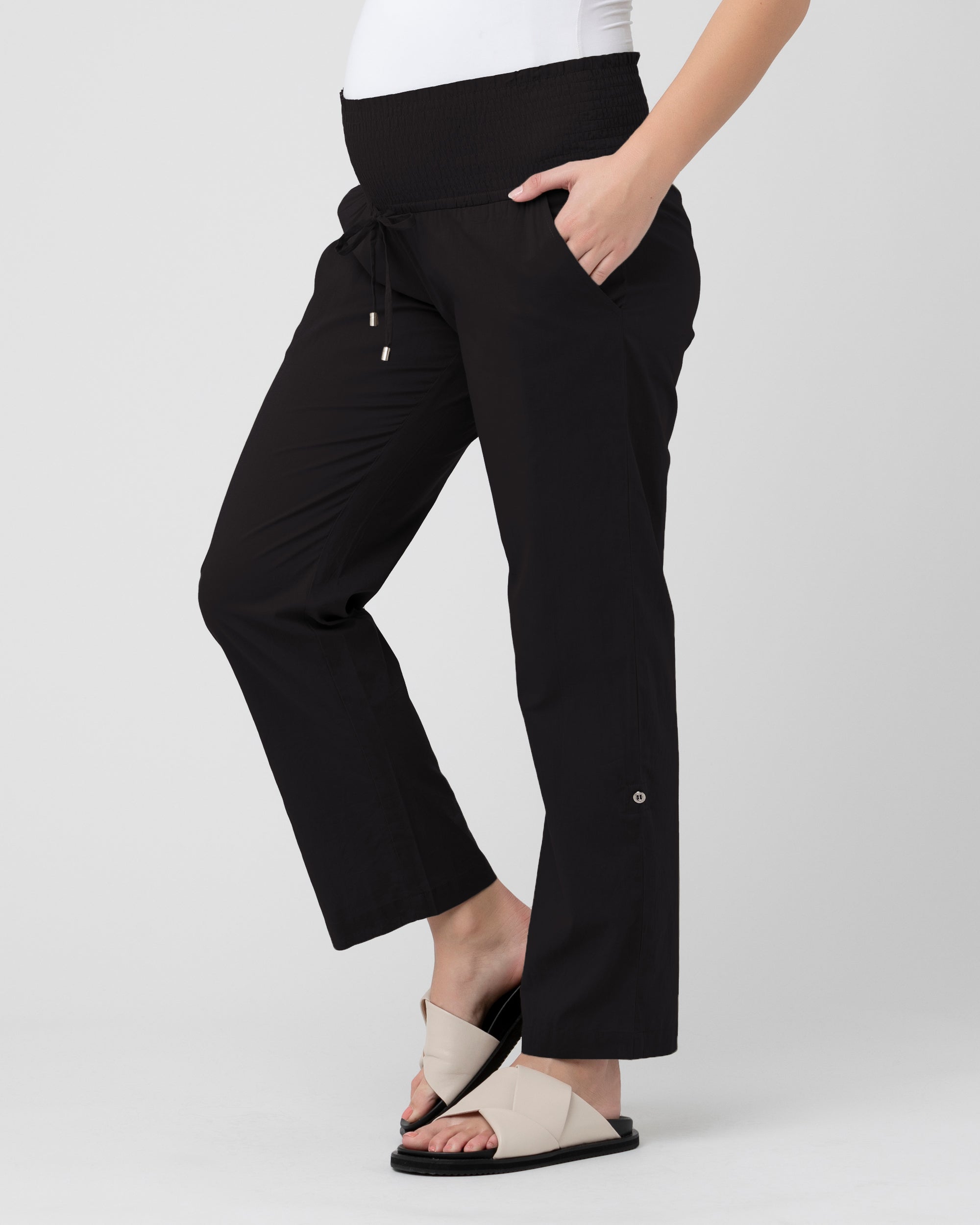 Johnson & Smith Maternity Pants Extenders - Comfortable Belly Band -  Pregnancy Pant Extender - Maternity Waistband Extender - Jean Belly Belt  Black