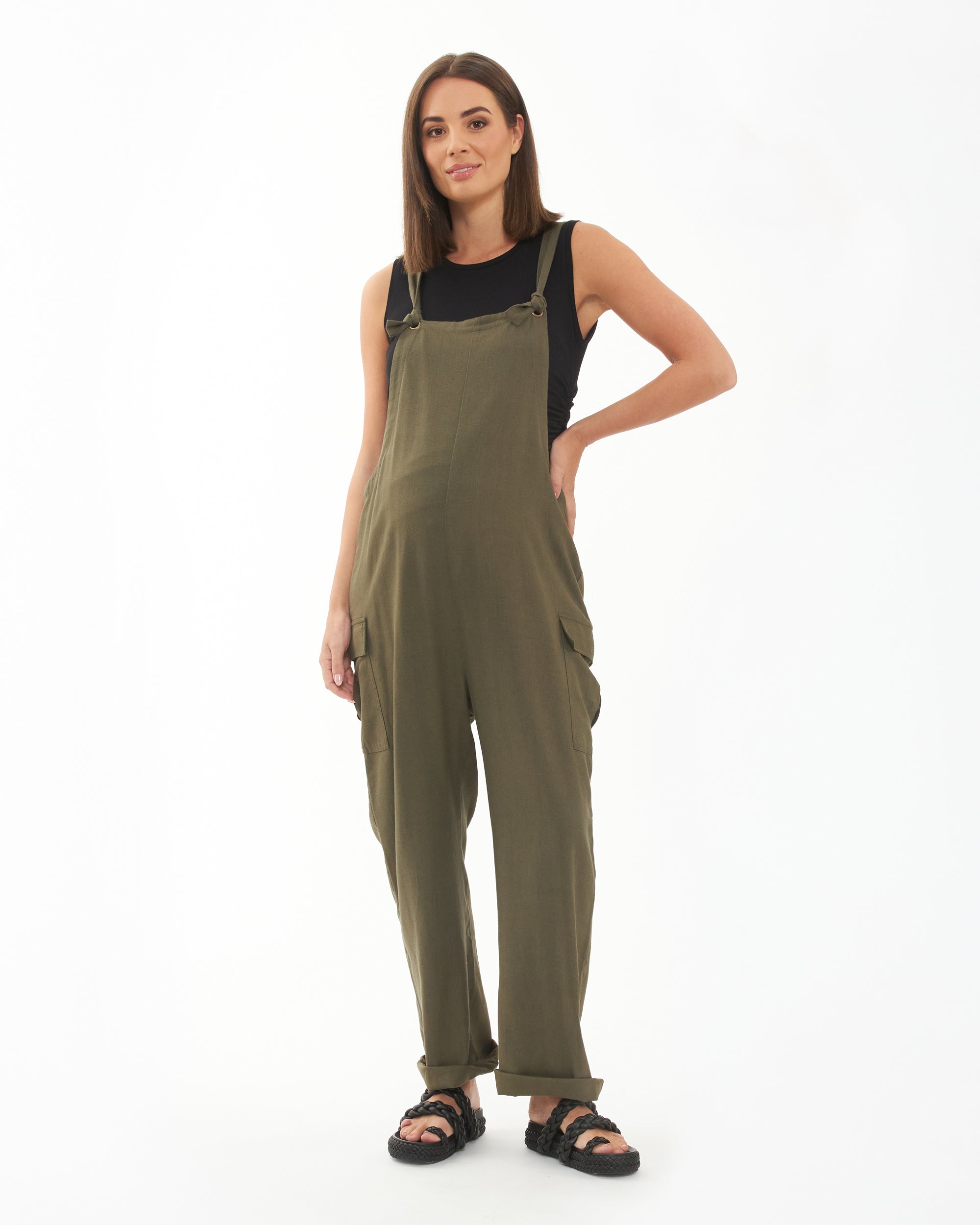 Poppy Linen Jumpsuit Black