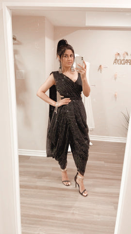 BLACK DHOTI SAREE