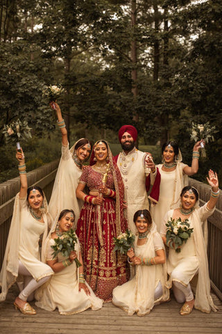 bridesmaid kurta sets in champagne colour