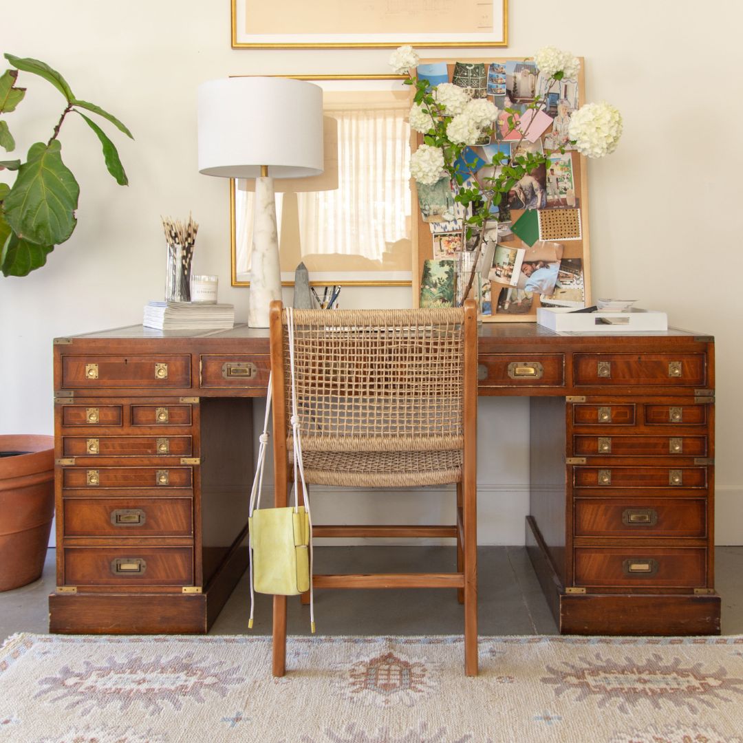 desk with rug