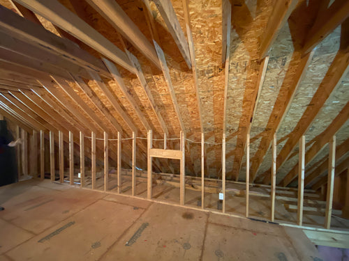 Guest suite attic bedroom renovation before and after design reveal by Atlanta interior designer Kevin Francis Design