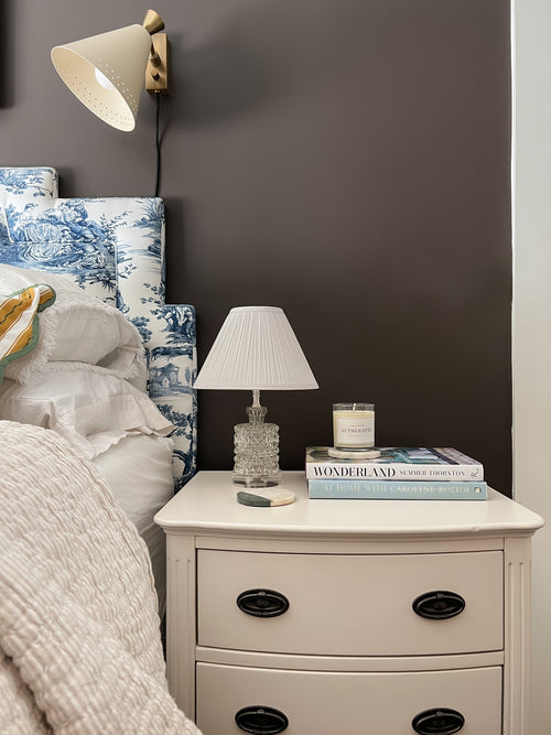 Dark brown paint color, Clare Coffee Date, cozy bedroom design, English inspired decor, home decor ideas, Atlanta interior designer Kevin Francis Design