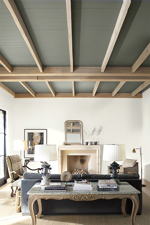 Benjamin Moore Chelsea Gray, best gray paint colors, living room design, dark gray walls on Kevin Francis Design