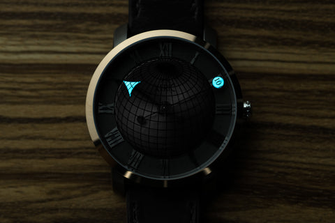 Atlasphere Automatic Rose Gold glow-in-the-dark hands