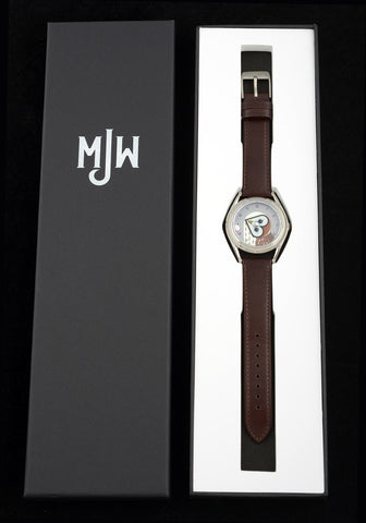 Timewise Owl Watch in Mr. Jones white box on black background