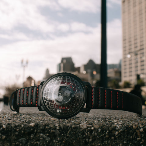 Xeric Trappist-1 Moonphase Gunmetal Red Watch