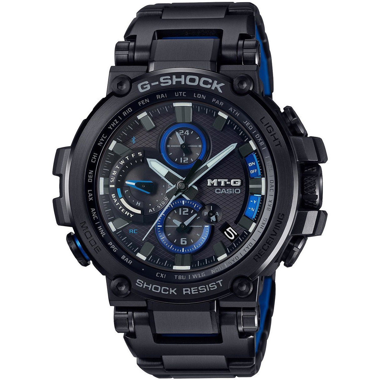 G Shock Mtg B1000 Connected Solar Black Blue Watches Com