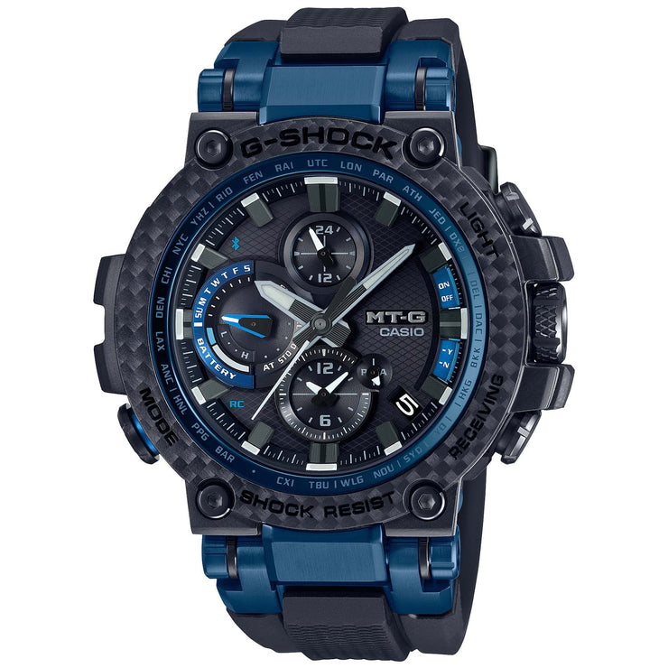 G-Shock MTGB100 Carbon Connected Solar Black Blue | Watches.com