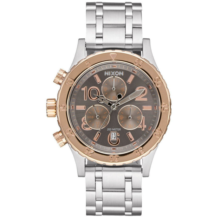 Nixon 38-20 Chrono Silver Rose Gold Taupe | Watches.com