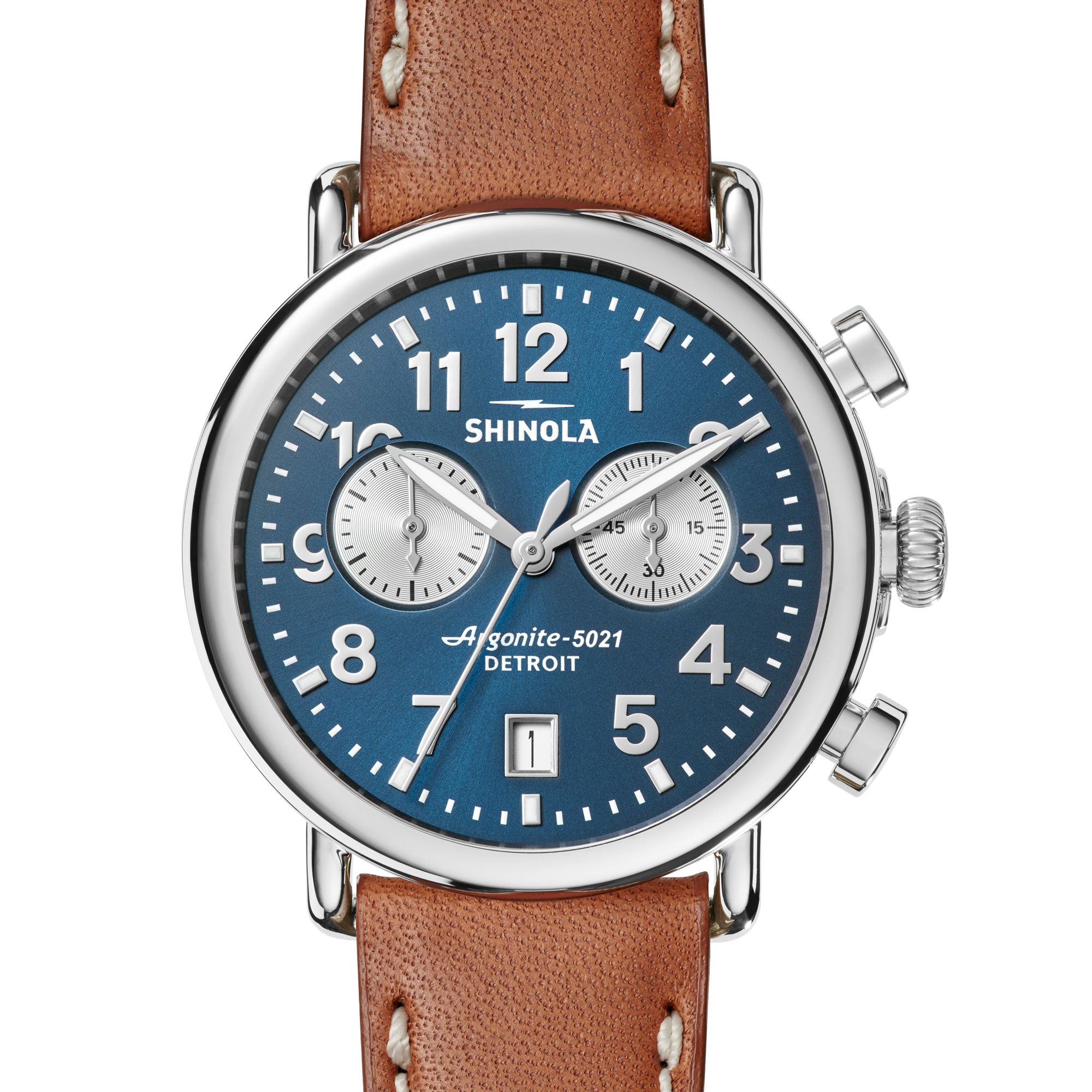 Shinola Runwell Chronograph Tan Blue