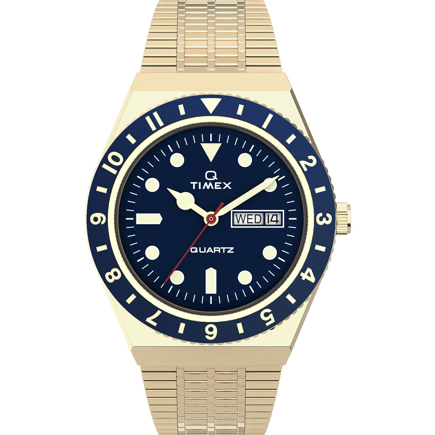 Timex Q Reissue Blue Gold Ss Watches Com