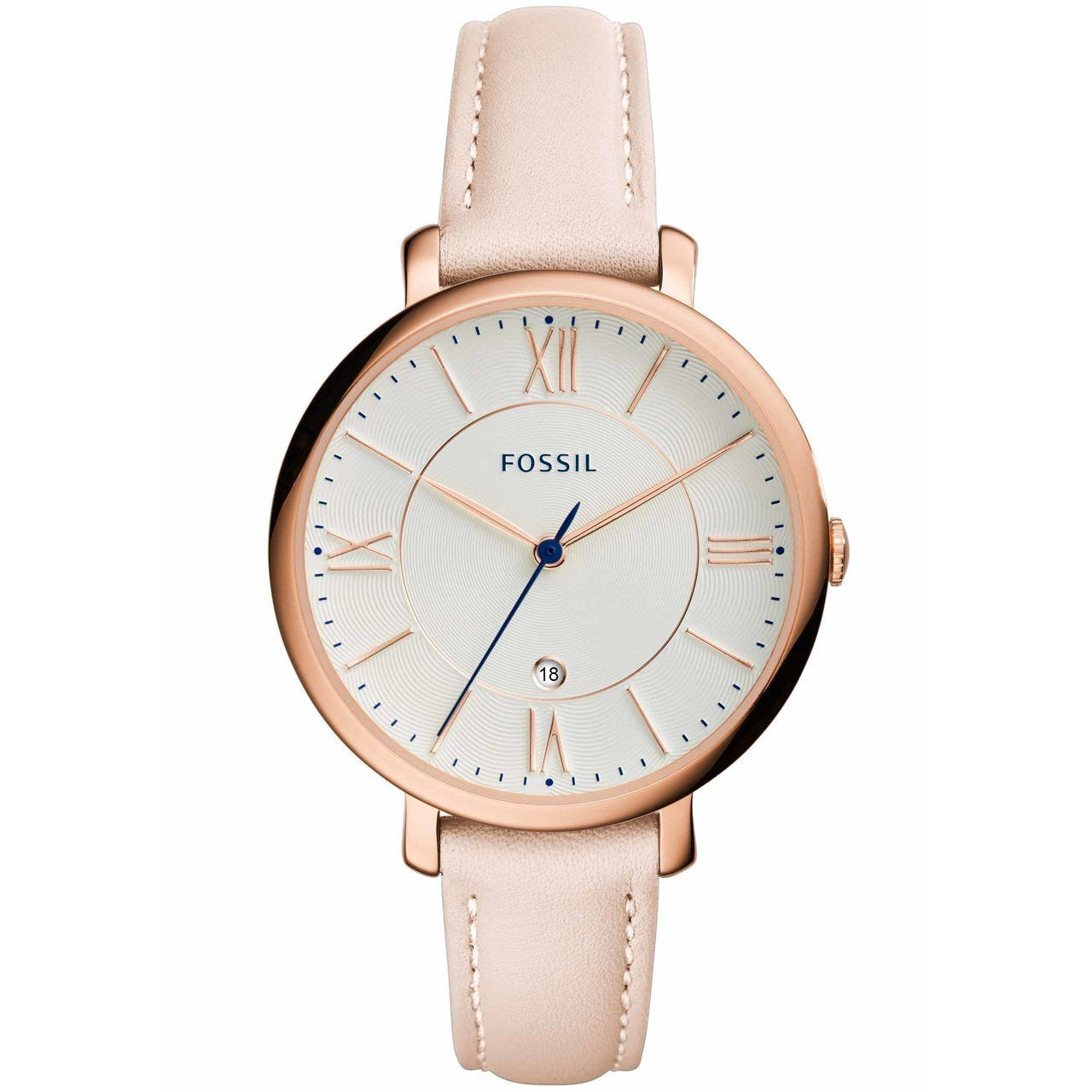 Fossil Jacqueline Rose Gold Blush Leather Watches Com