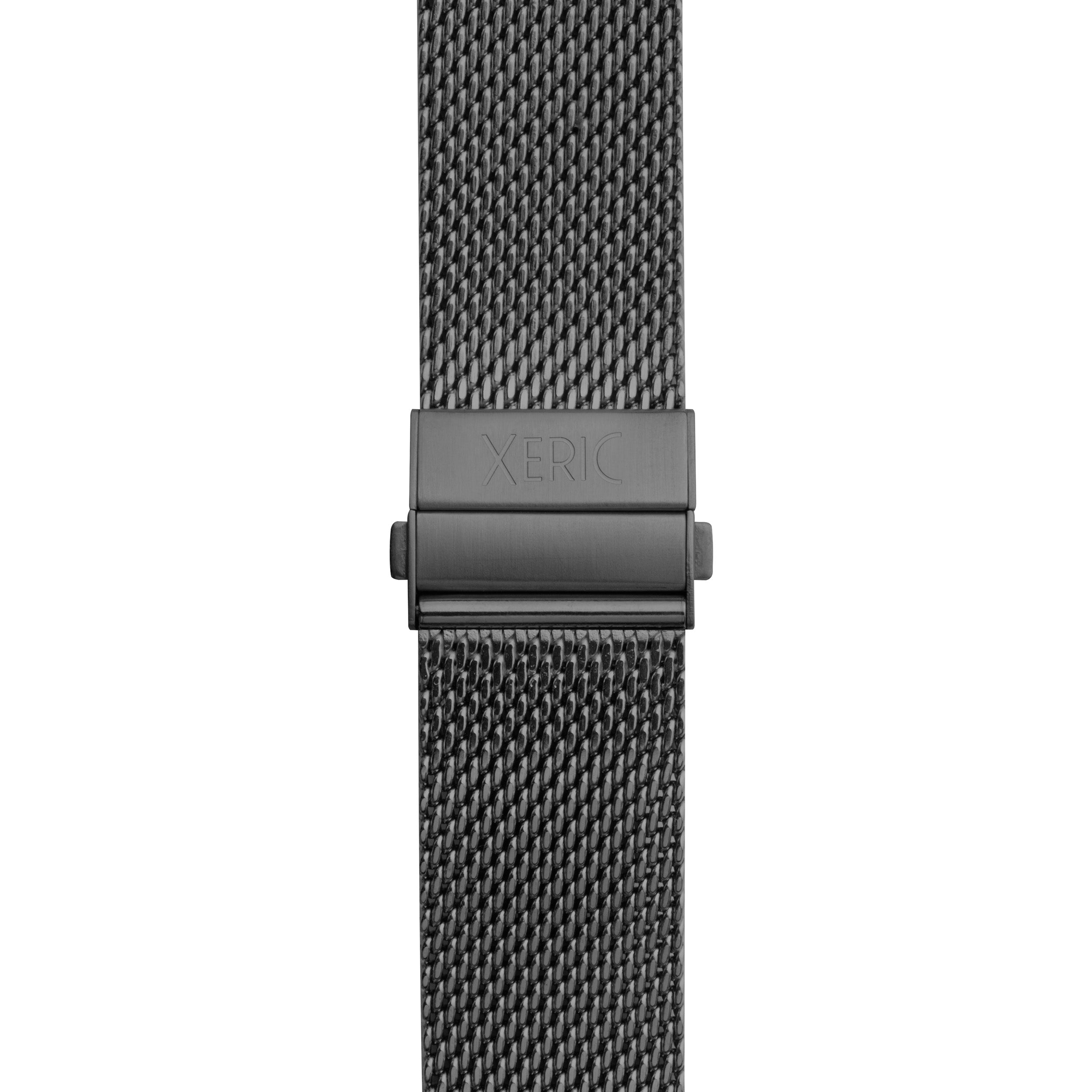 22mm PVD Bracelet Clasp Deployant with Mesh Gunmetal Xeric