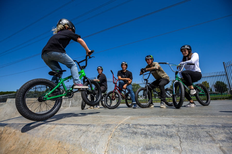 Reid Casey on his Legion L16 freestyle BMX bike with Pat Casey, Kevin Peraza, Ben Wallace and Nikita Ducarroz