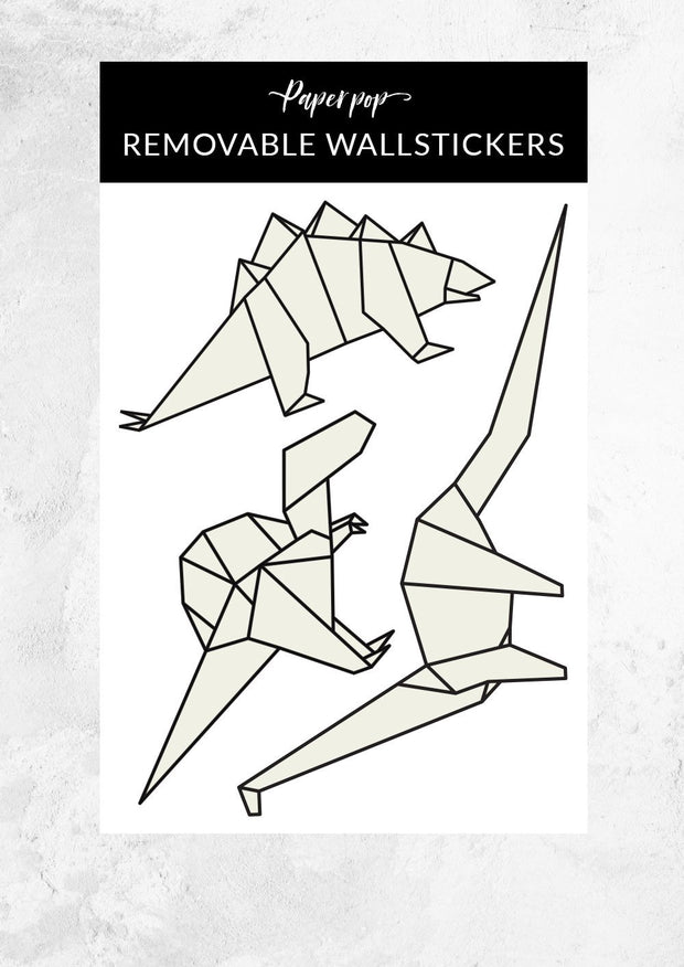 Origami Dinosaur Stickers Stories For Walls