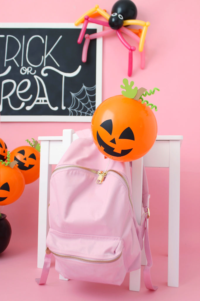 Balloon Pumpkin on a Stick for Halloween school treats