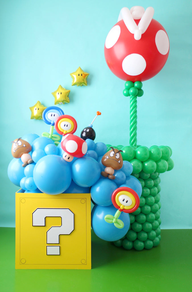 Super Mario Balloon Inspiration - Piranha Plant made out of Balloons