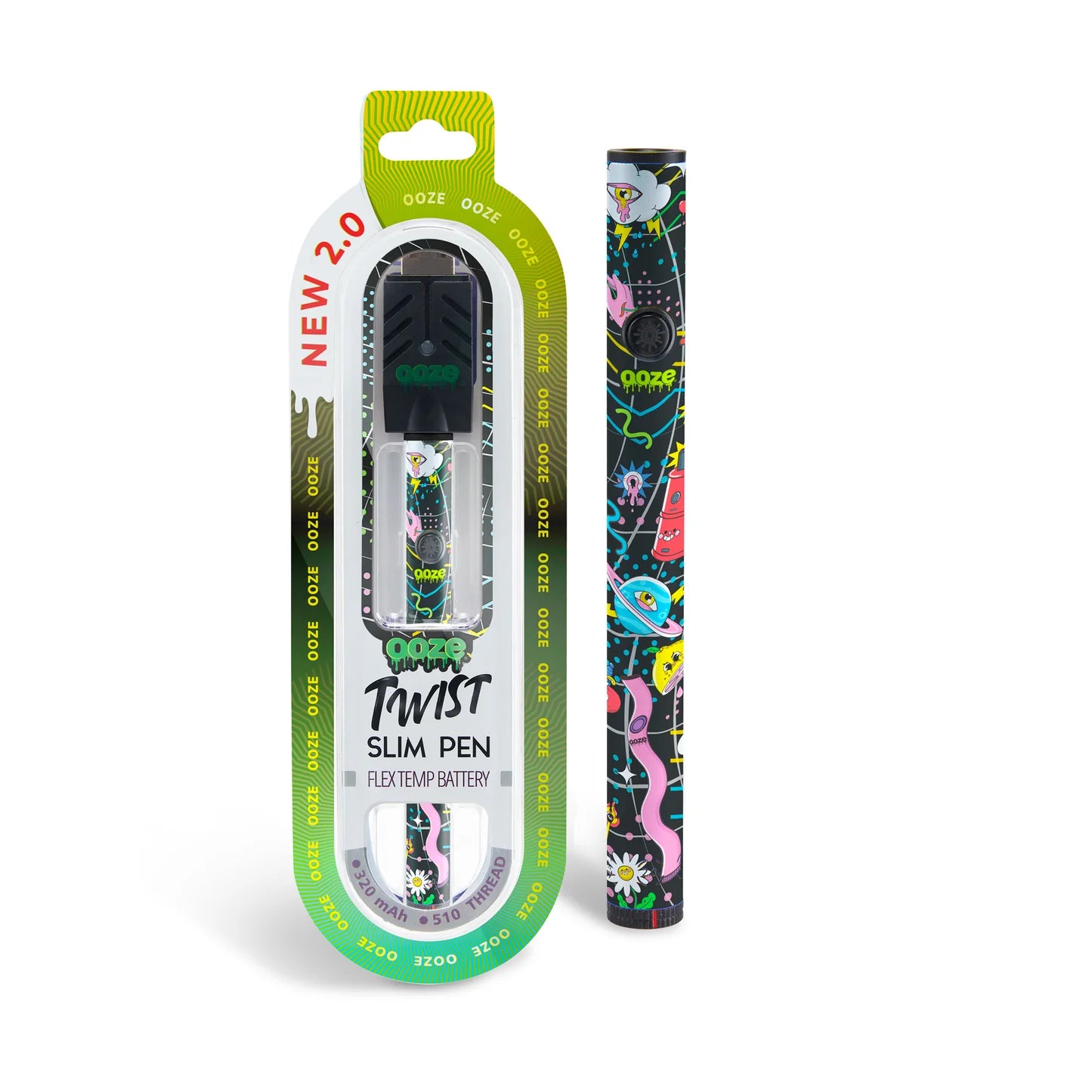Ooze Twist Slim Flex Temp Pen 2.0 510T Vaporizer Battery