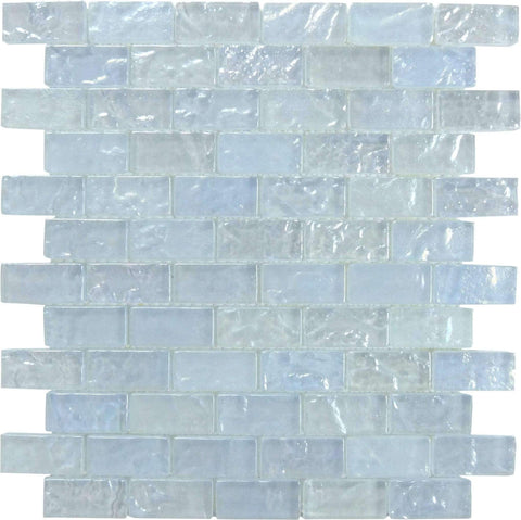 Aqua Art Silver Feather Uniform Brick Glossy Matte Glass Tile