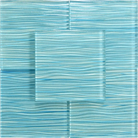 Barbados Caribbean Blue Wave 6x6 Glossy Glass Tile