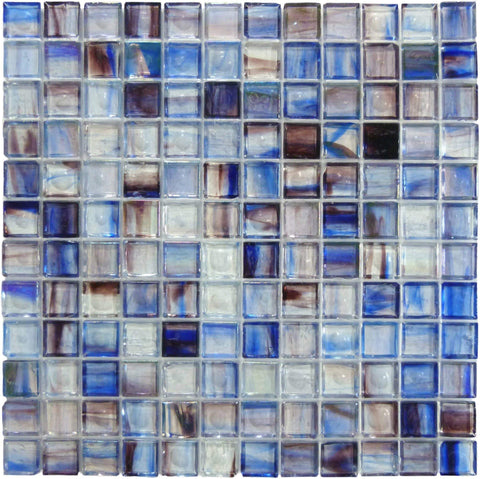 Blue Burst 1x1 Glossy And Iridescent Glass Tile