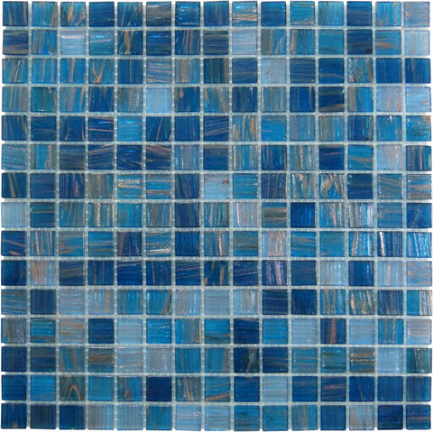 Blue Copper Blend 3/4x3/4 Glossy Glass Tile