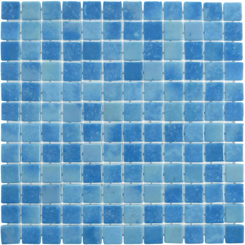 Del Spa Blue Cove 1x1 Glossy Glass Tile