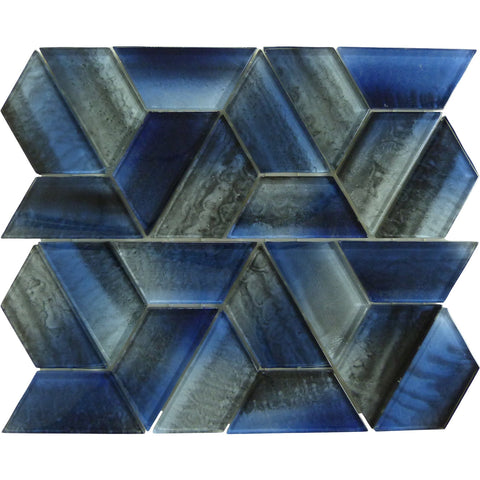 Dusk Blue Dimensional Glossy Glass Tile