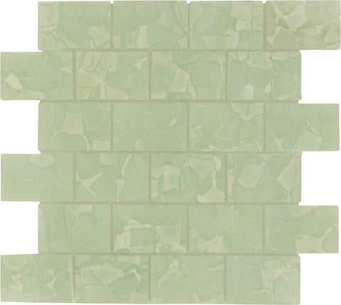 Lillies Green 2x3 Glossy Glass Tile
