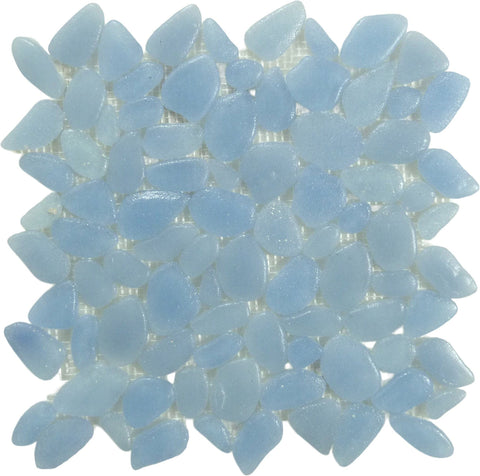 Liquid Rocks Miami Shores Blue Glass Pebble Tile
