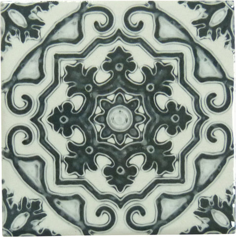 Maioliche Zombie Black 6x6 Glossy Porcelain Tile