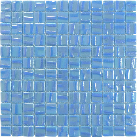 Moon Neptune Blue 1x1 Glossy and Iridescent Glass Tile