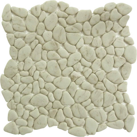 Riverbed Fall Stream Beige Pebble Recycled Matte Glass Tile