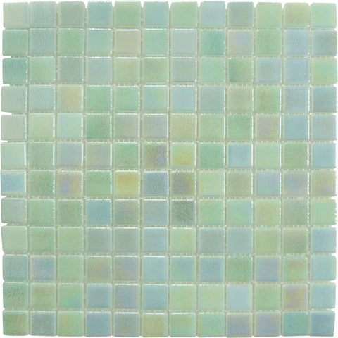 Shell Mystic Green 1x1 Glossy And Iridescent Glass Tile