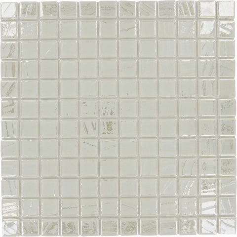 Snow White 1x1 Glossy and Iridescent Glass Tile
