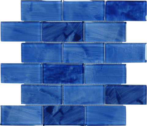 Stratus Blue 2x4 Glossy Glass Subway Tile