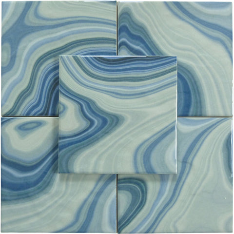 Stream Blue 6x6 Glossy Porcelain Tile