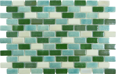 Subway Winchester Sage Green 1x2 Glossy Glass Tile