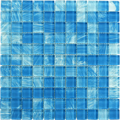 Watercolors Turquoise 1x1 Glossy Glass Tile