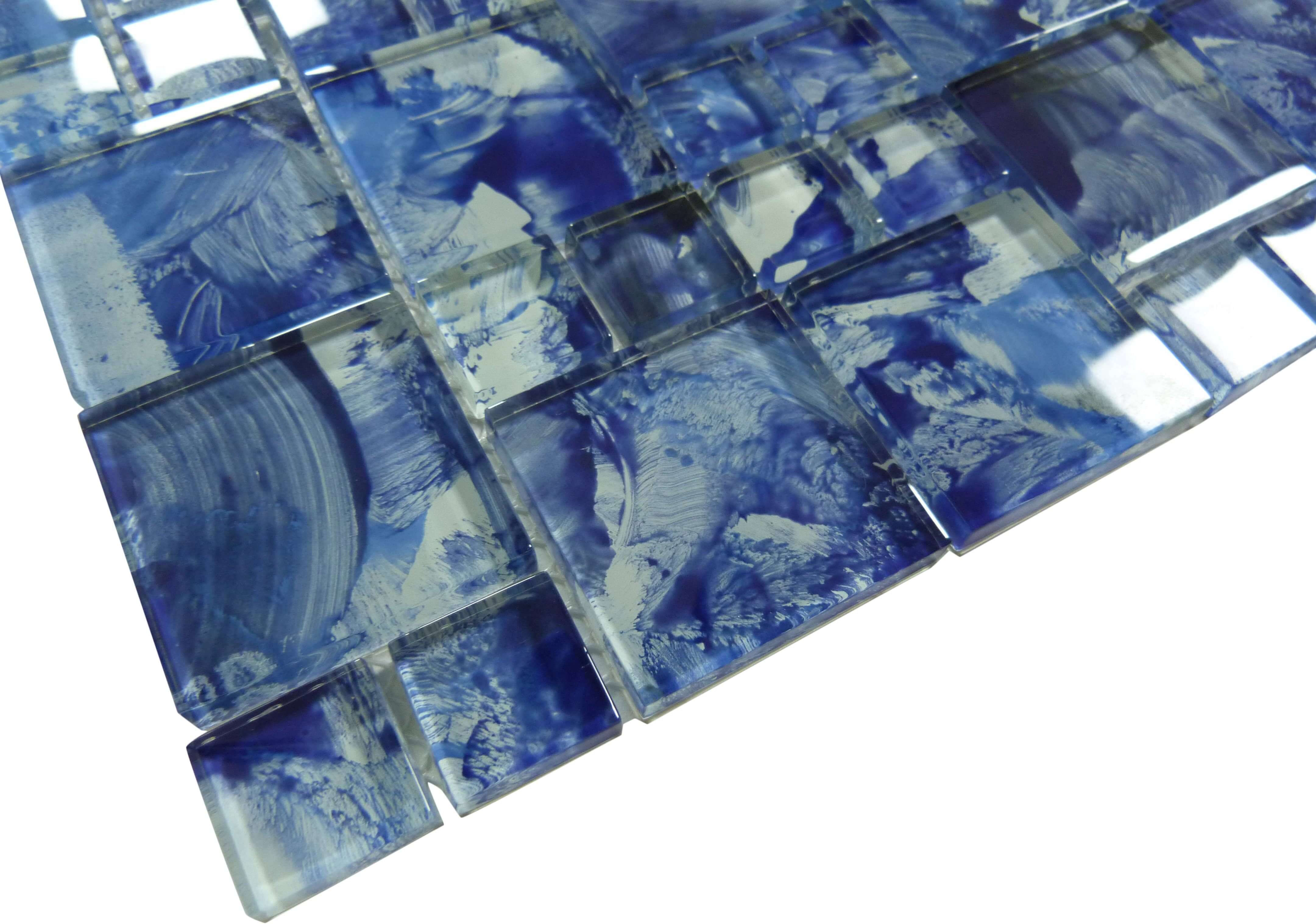 Aqua Art Michelangelo Sky Blue Mix Glossy Glass Tile