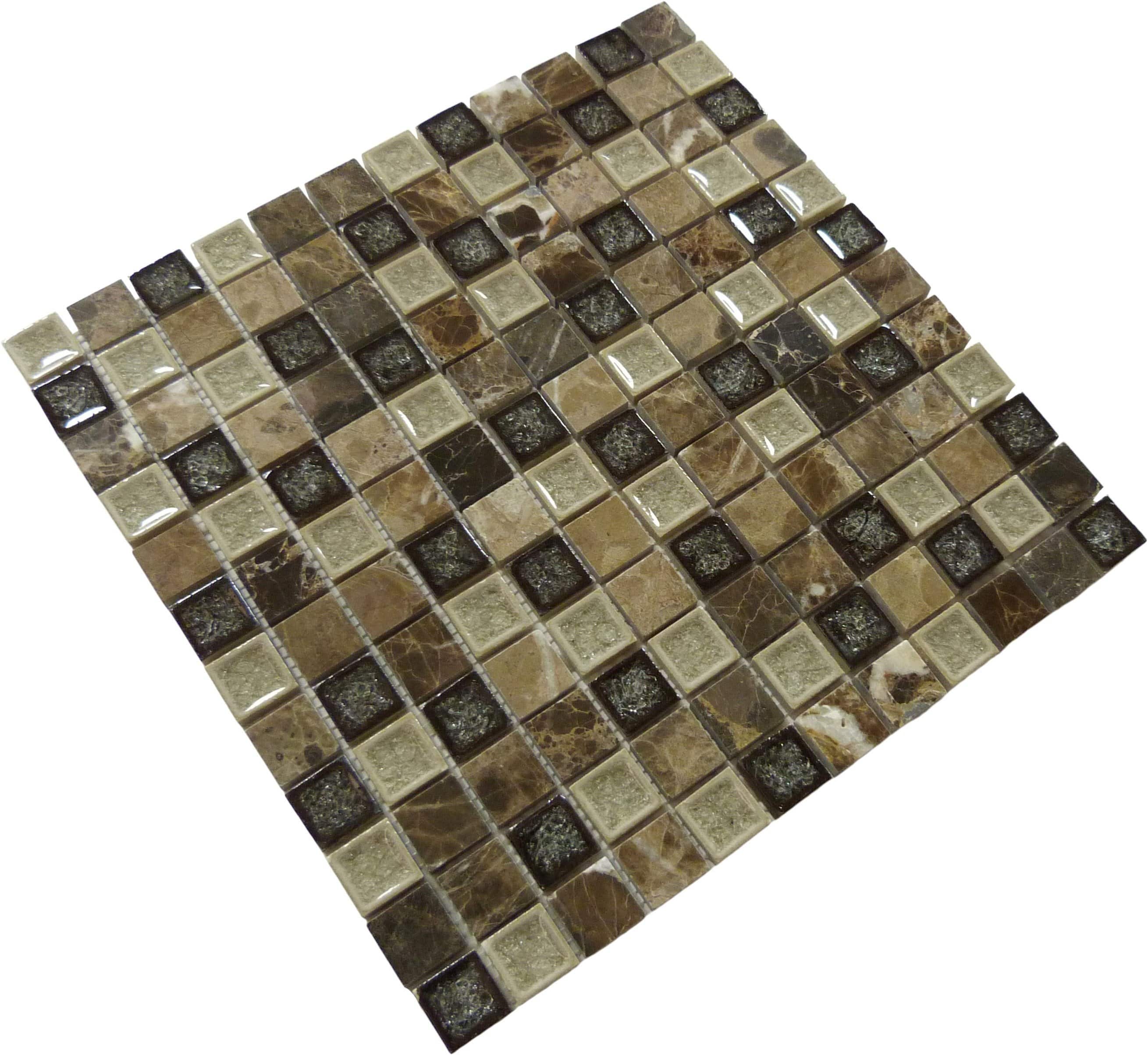 TFG-11 Dark Chocolate Tiny Square - Brown Glass Mosaic Tile - Tile  Generation