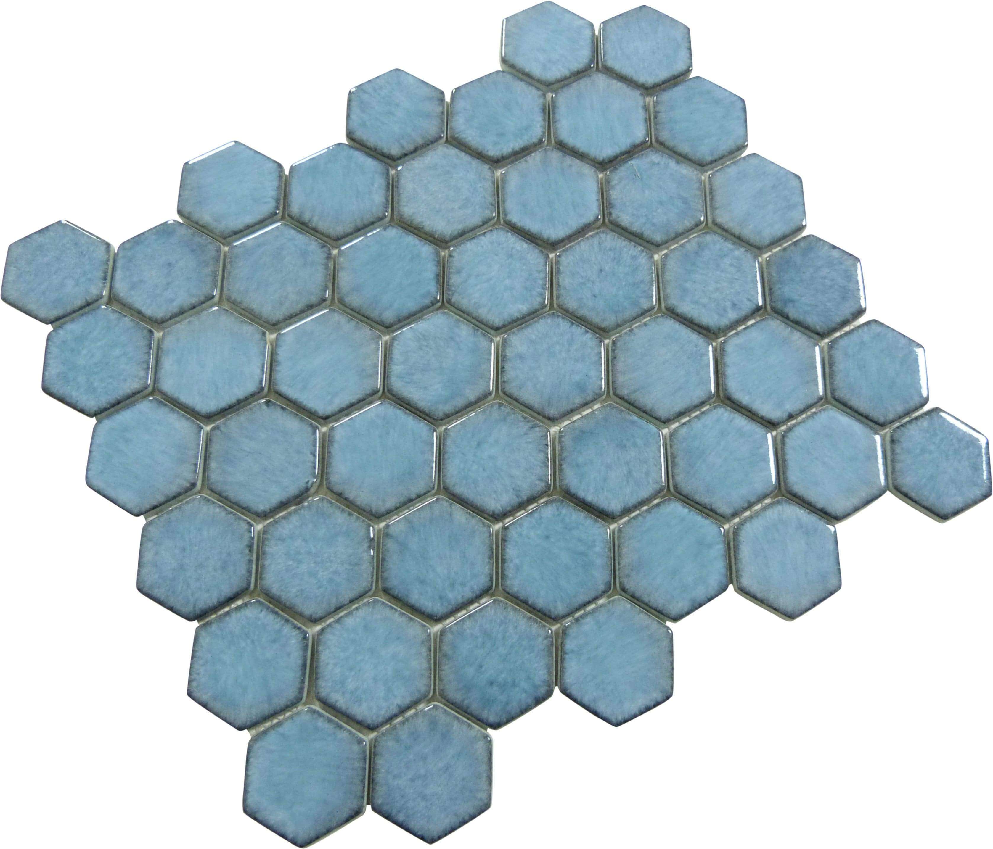 Shop Now Odyssey - Aqua Sky 2” Concaved Hex Tile, Cepac Tile